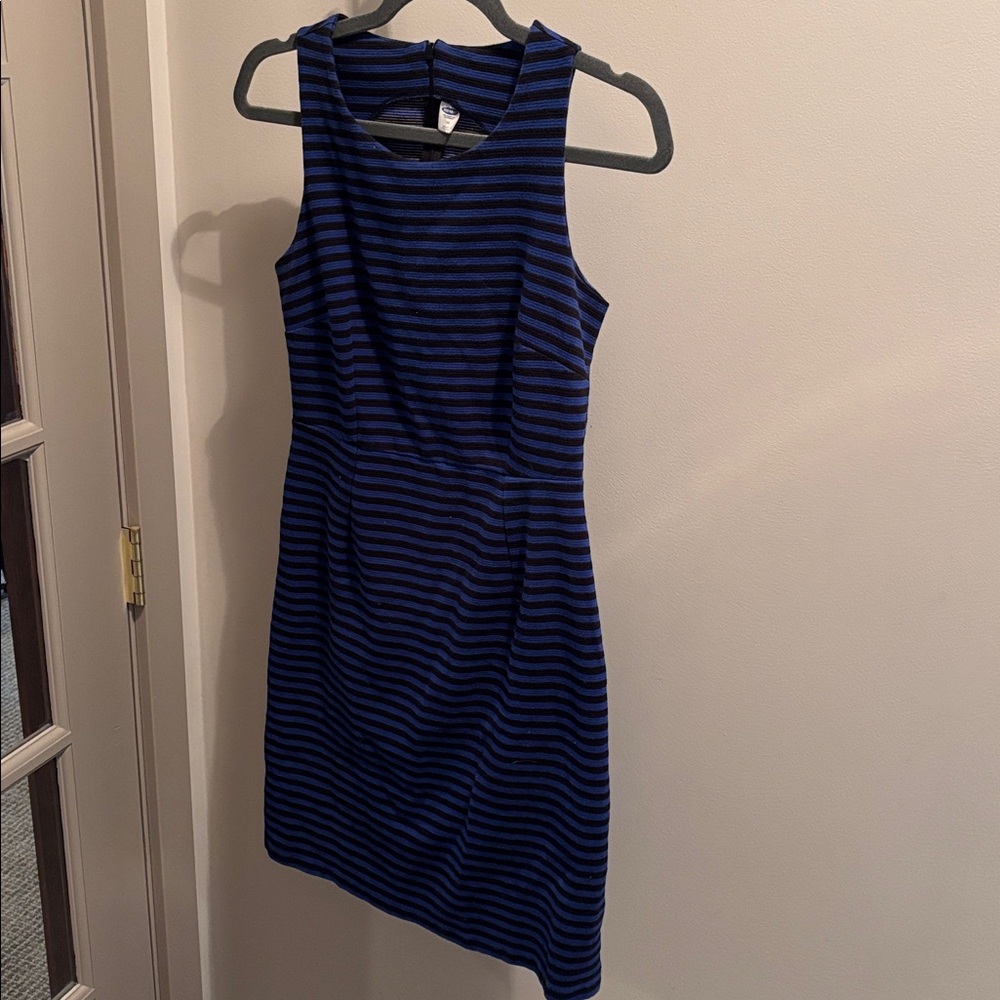 Old Navy Navy and Black Striped Mini Dress
